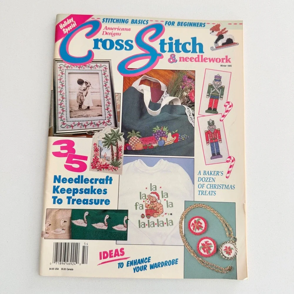 Lot‎ 3 Vintage Cross Stitch Magazines 1990s Needlework Patterns Samplers